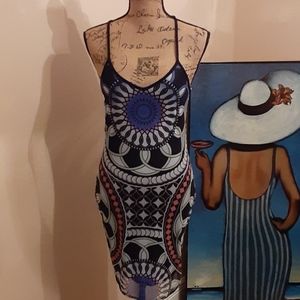 Tribal Print Sheer Dress